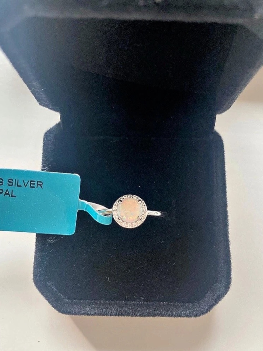 Sterling Silver White Opal Ring Size 7